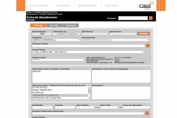 Controle de Atendimentos Web